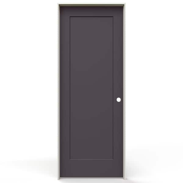 28 in. x 80 in. Madison 1 Panel Left-Handed Solid Core Fresh Fig Molded Composite Single Prehung Interior Door