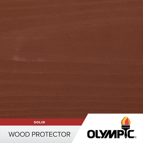 Olympic Solid Stain Plus Sealant in One - Water-Based - Navajo Red