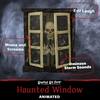 33 in. Battery Operated Animated Window Skeleton with Flashing Red Eyes Halloween Prop