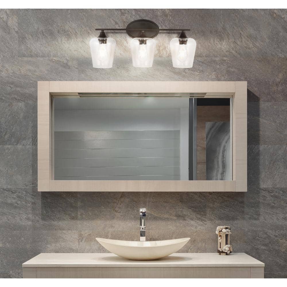 Jayne Rustic French Country 23" Oil-Rubbed Bronze 3-Light LED Vanity Light