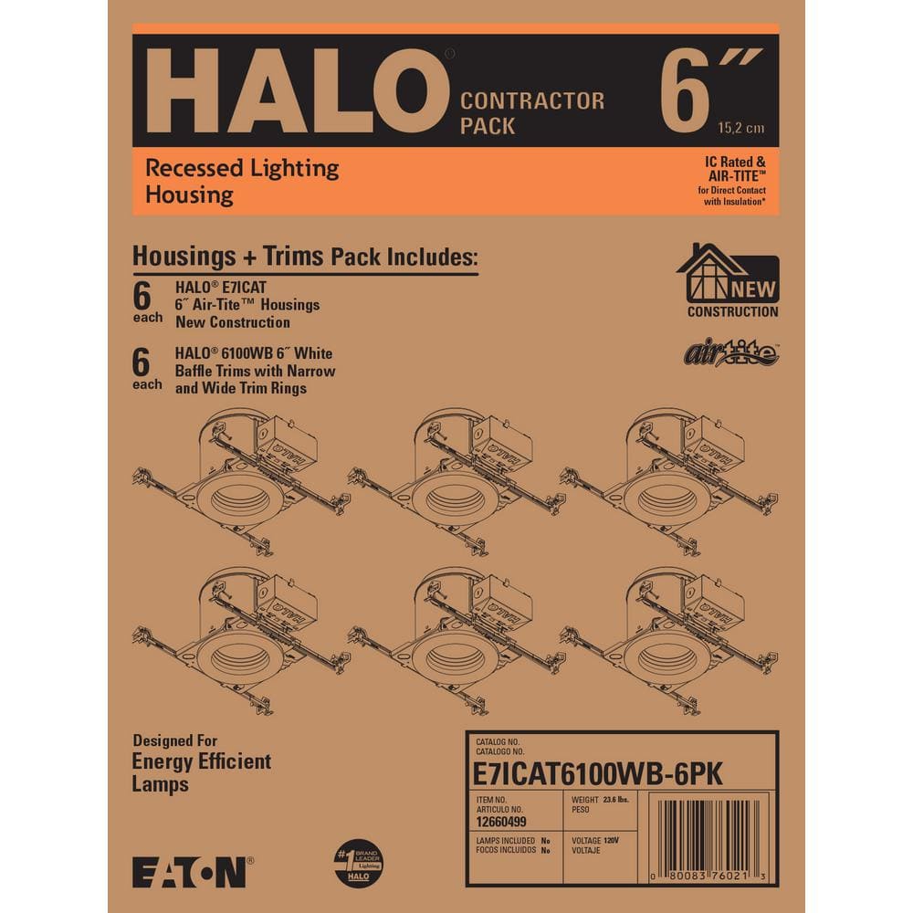 7.25'' Silver and White Airtight Recessed Lighting Kit