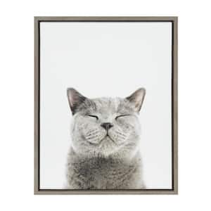 Sylvie "Smiling Cat" by Amy Peterson Art Studio Framed Canvas Wall Art