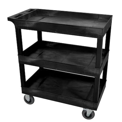 Southwire Small 2-Shelf Utility/Service Cart, Lipped Shelves, 500 lbs.  Capacity for Warehouse/Garage/Cleaning/Manufacturing 65240340 - The Home  Depot