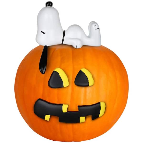 Unbranded 12 in. Tall Halloween Pumpkin Push Ins-Snoopy on Pumpkin-Peanuts
