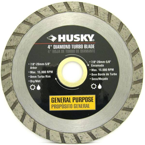Husky 4 in. Diamond Turbo Continuous Rim Circular Saw Blade