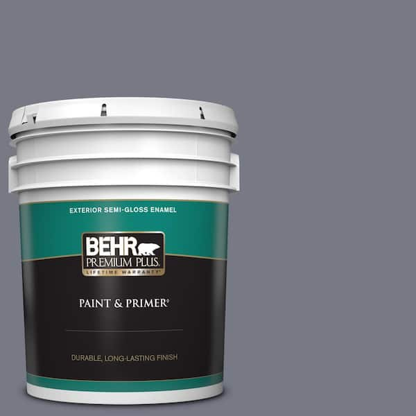 BEHR PREMIUM PLUS 5 gal. #N540-5 Infamous Semi-Gloss Enamel Exterior Paint & Primer