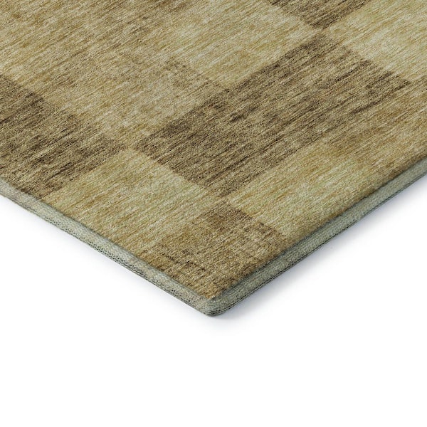 Mayfield Premium Machine Washable Abstract AMF1139 Gold 8 ft. x 10 ft. Area Rug