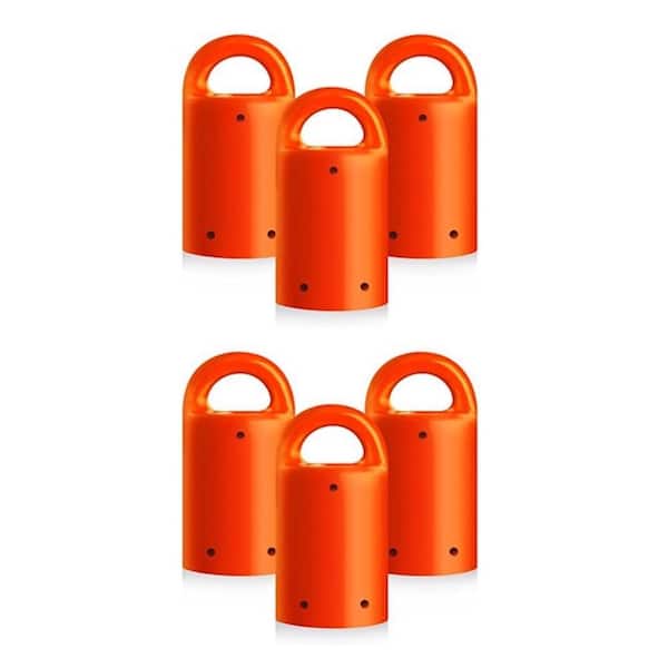Heavy-Duty Neodymium Anti-Rust Magnet, Magnetic Stud Finder, Key Organizer, Indoor Outdoor in Orange (6-Pack)
