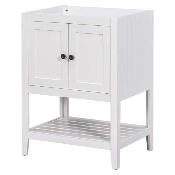 FAMYYT 24 in. W x 18 in. D x 33 in. H Bath Vanity Cabinet without Top in White