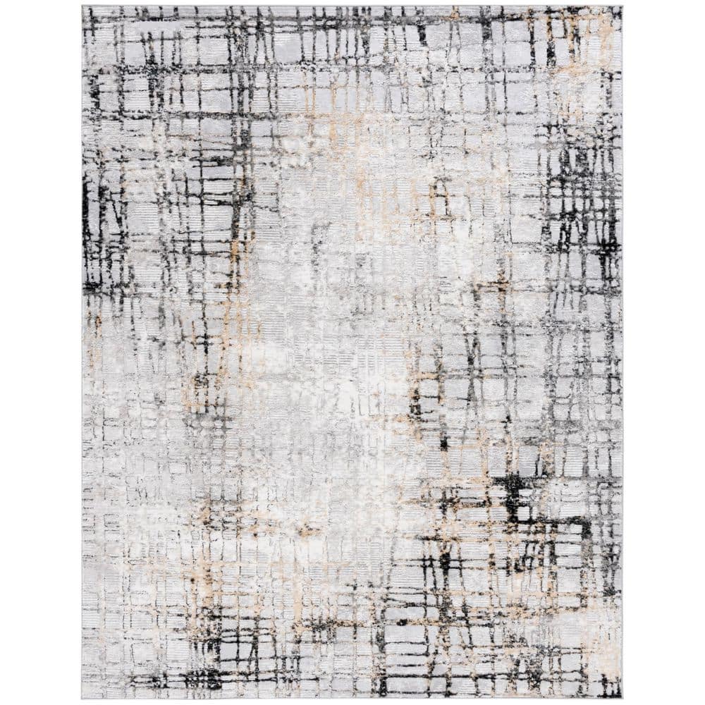 Meadow 9 ft. x 12 ft. Light Gray/Black Distressed Abstract Area Rug price history on PriceWatchPro