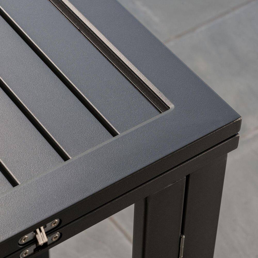 Conrad Gray Aluminum Folding Outdoor Console Dining Table