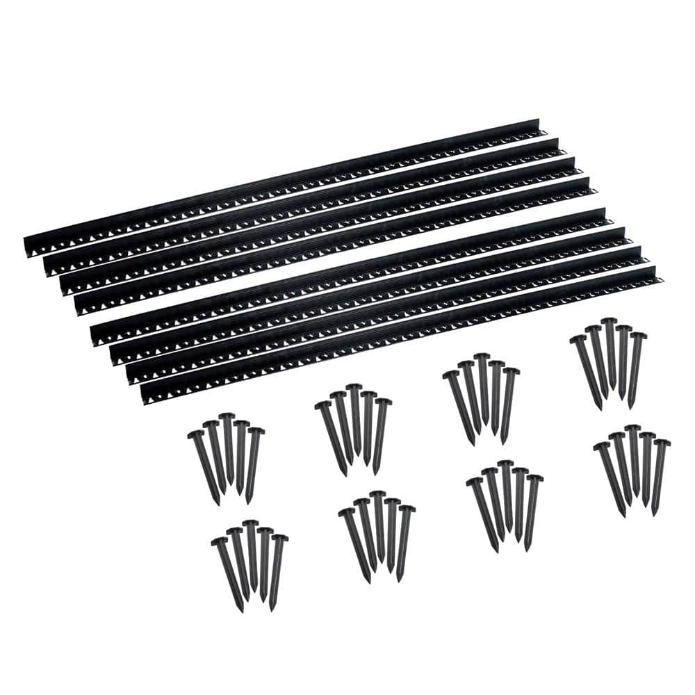 Black Vinyl 48 ft. Diamond Lok Paver Edging with Heavy Duty Anchor Stakes