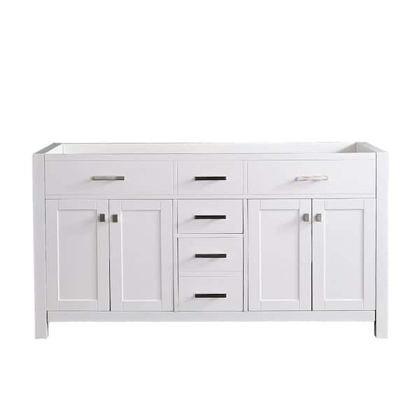 Maincraft 58.5 in. W x 21.45 in. D x 34.71 in. H Bath Vanity Cabinet without Top in White