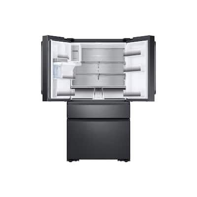 22.6 cu. ft. 4-Door French Door Refrigerator with Polygon Handle in Black Stainless, Counter Depth