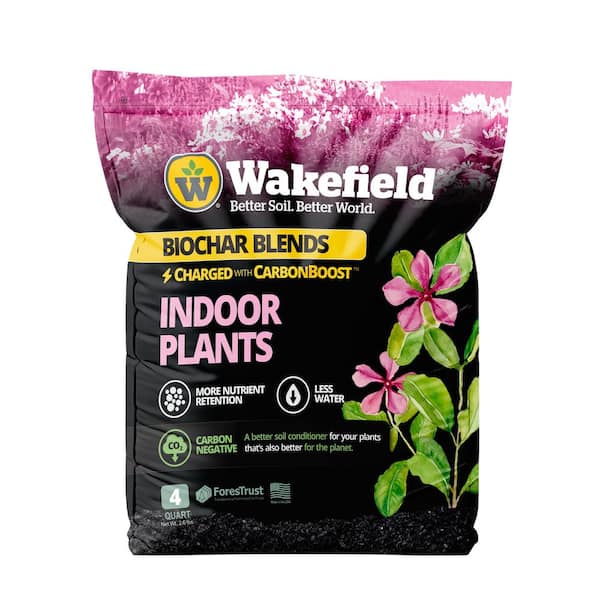 Biochar Blend with CarbonBoostfor Indoor Houseplants, Soil Amendment-4 qt. Bag
