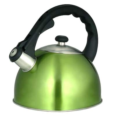 Satin Splendor 11.2-Cup Stovetop Tea Kettle in Chartreuse