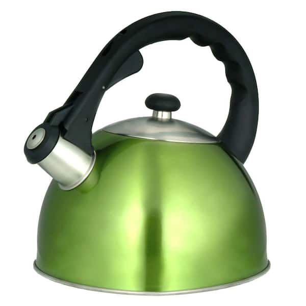 Creative Home Satin Splendor 11.2-Cup Stovetop Tea Kettle in Chartreuse