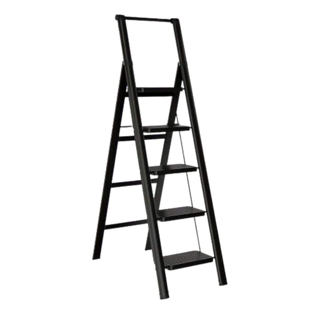 5 Step Ladder Folding Footstool, 5 Step Ladder with Non-Slip Wide Steps, Ea