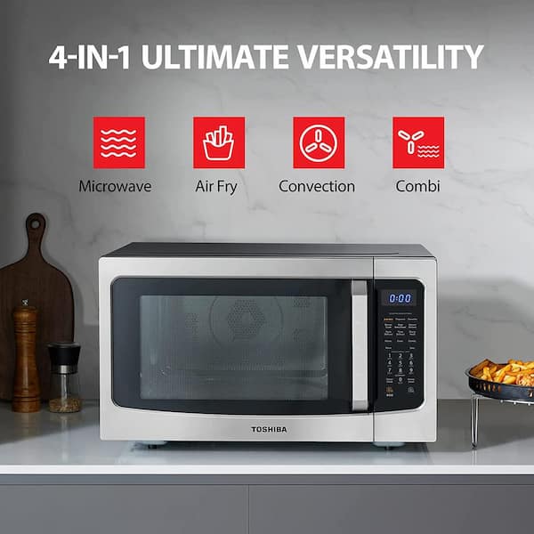 Toshiba 1.6 cu. ft. in Stainless Steel 1250 Watt Countertop Microwave Oven  with Inverter Technology and Smart Sensor ML-EM45PIT(SS) - The Home Depot
