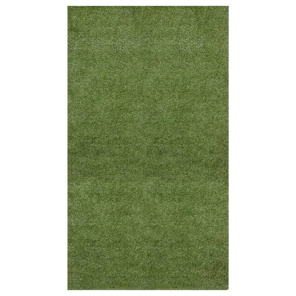 Ottomanson Evergreen Collection 6 ft. x 7 ft. Indoor/Outdoor Green Realistic Feel Artificial Grass Runner Rug, 6 ft. x 6 ft. 6 in.
