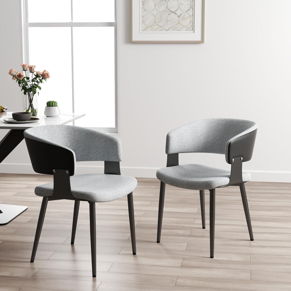 Gray Velvet Parsons Dining Table Chair Set of 6