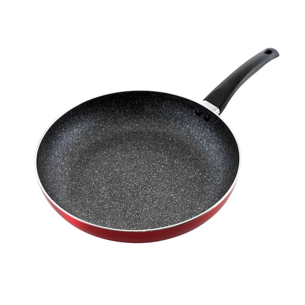 Merrion 12 in. Aluminum Frying Pan in Red with Bakelite Handle