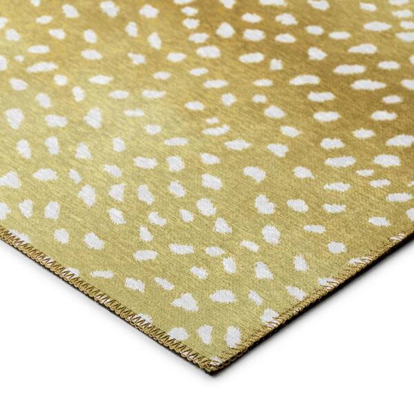 Safari Gold and Black Leopard Animal Print 10' x 14' Non-Skid Area Rug