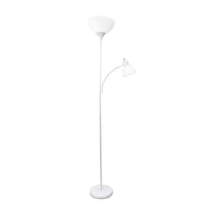 71.5 in. White Floor Lamp with Reading Light