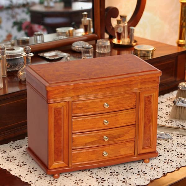 Mele & Co Josephine Oak Finish Wooden Jewelry Box 0076011 - The