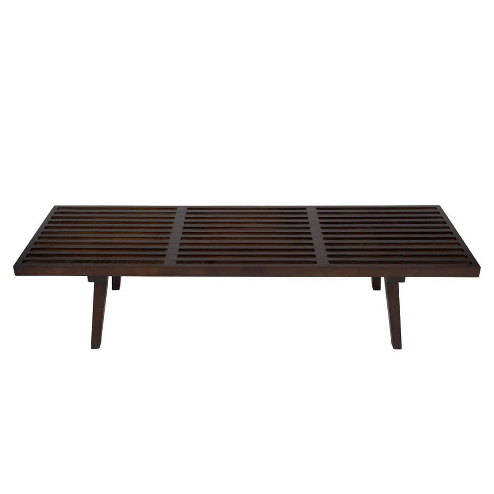 Mid-Century Dark Walnut Inwood 5' Platform Bench