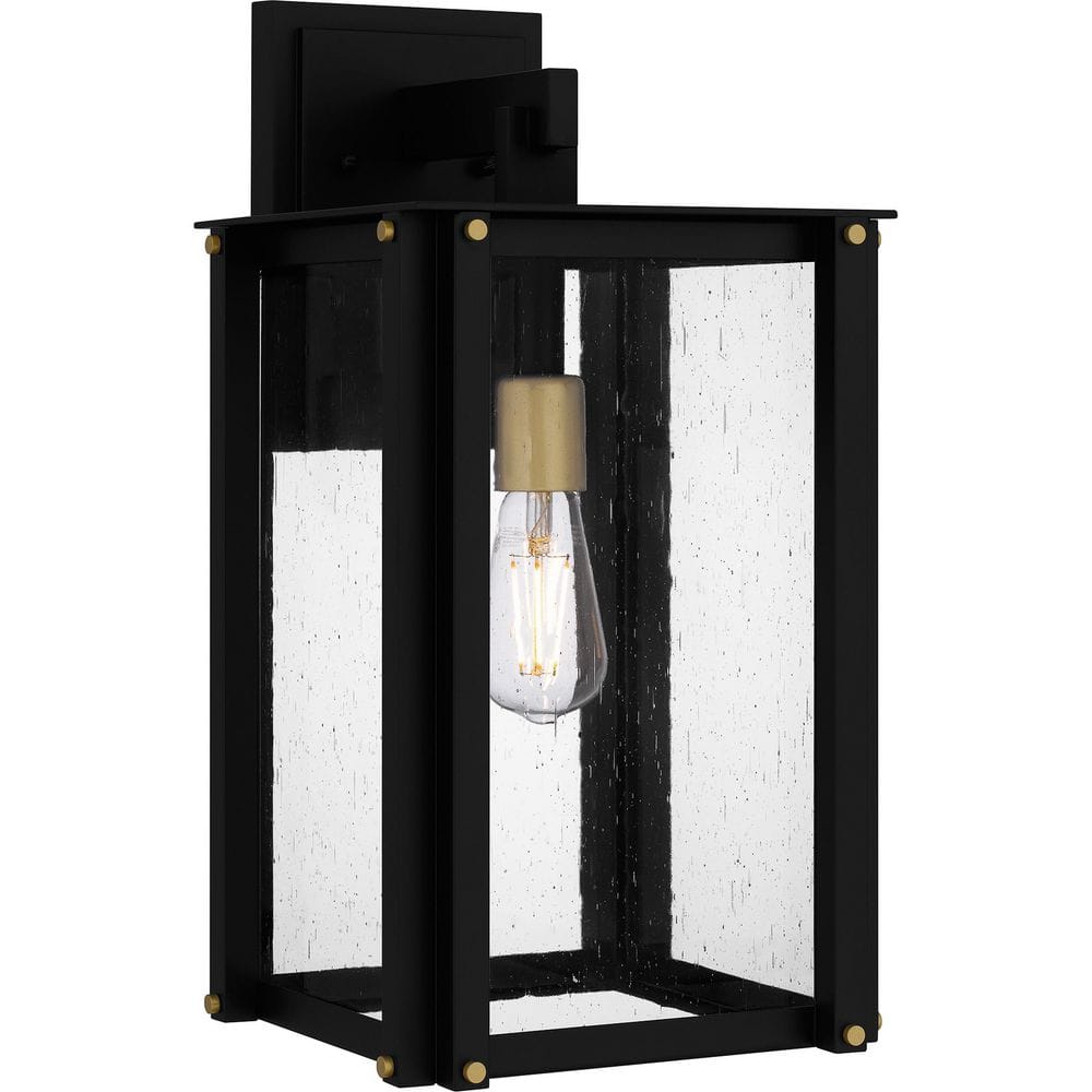 Robbins 18 in. Matte Black Hardwired Outdoor Wall Lantern Sconce price history on PriceWatchPro