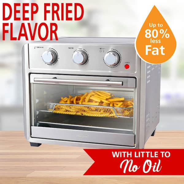 OSMOND 22 Quart Air Fryer Toaster Oven Combo, 1700W Convection Countertop  Oven, Stainless Steel Large Oil-Free Air Fryer with 5 Accessories, ETL  Listed 