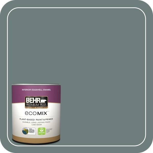 BEHR PREMIUM PLUS 1 qt. #N440-5 Coney Island Eggshell Enamel EcoMix ...