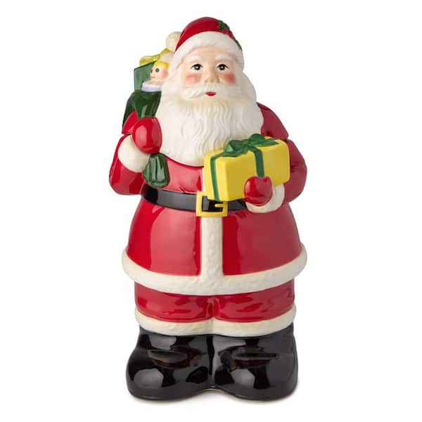 Santa's Retro Christmas 3-D Cookie Jar 12 in.