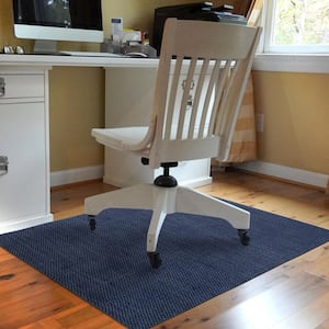 Barbury Weave 3 ft. x 4 ft. Desk Chair Mat - Navy