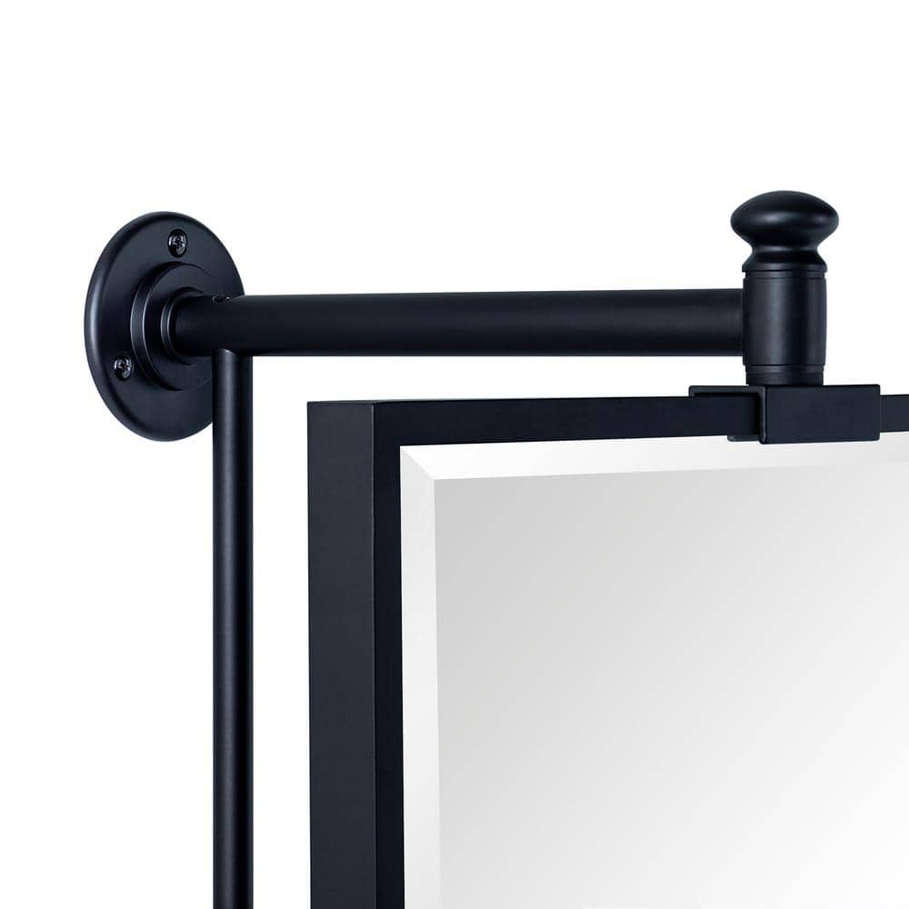 Matte Black Rectangular Stainless Steel Wall Mounted Bathroom Vanity Mirror
