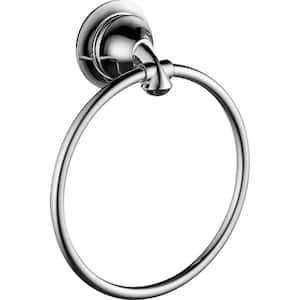 Linden Wall Mount Round Closed Towel Ring Bath Hardware Accessory in Polished Chrome