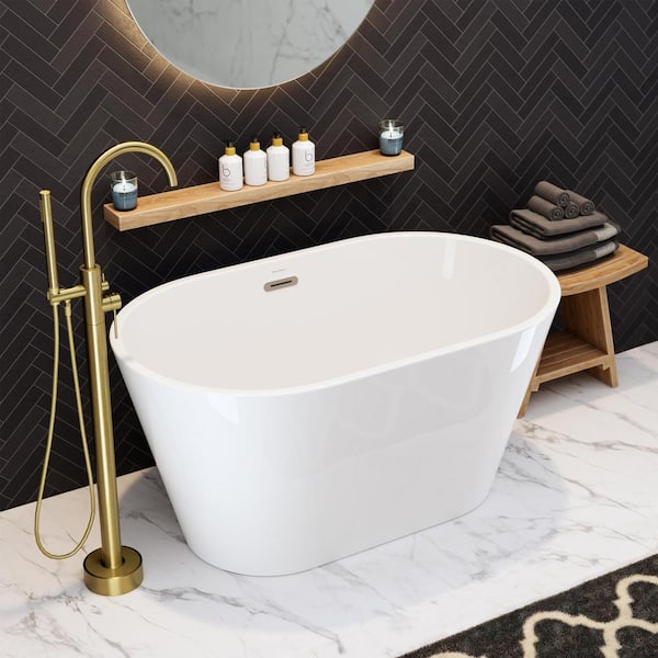 Claire 48 in. Acrylic Flatbottom Bathtub in Glossy White