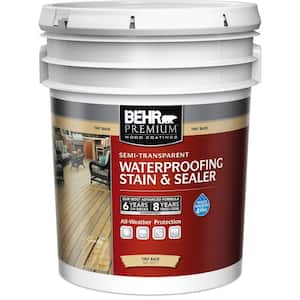 5 gal. White Base Semi-Transparent Waterproofing Exterior Wood Stain and Sealer