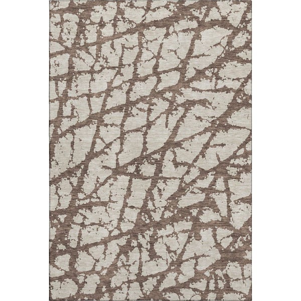 Addison Rugs Mayfield Premium Machine Washable Abstract AMF972 Brown 5 ft. x 7 ft. 6 in. Area Rug