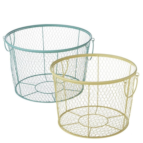 Filament Design Sundry 20 in. x 20 in. Wire Decorative Basket (Set of 2)