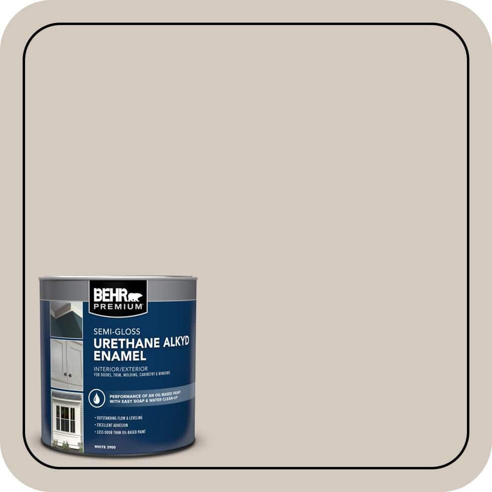 BEHR PREMIUM 1 qt. #N220-2 Ashen Tan Semi-Gloss Enamel Urethane