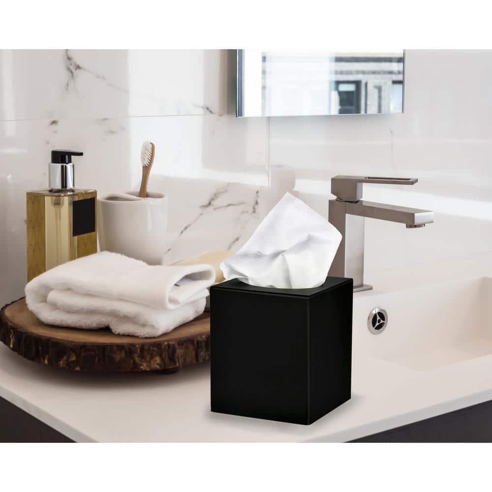 Black Frosted Acrylic Tissue Box Holder Set of 3