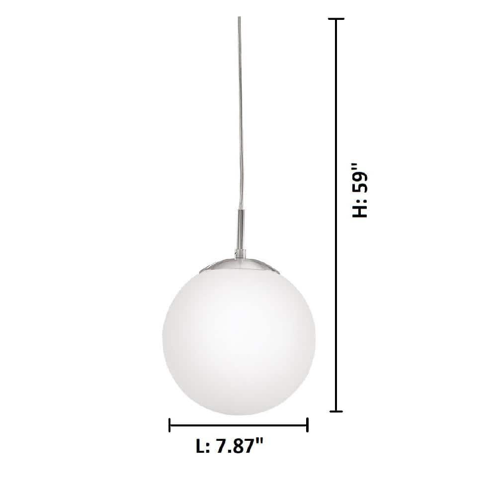 Matte Nickel Frosted Glass Globe Pendant Light
