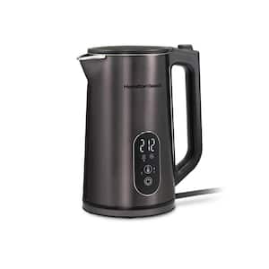 7 Cup Black Cordless Kettle with Stainless Steel Double-Wall construction
