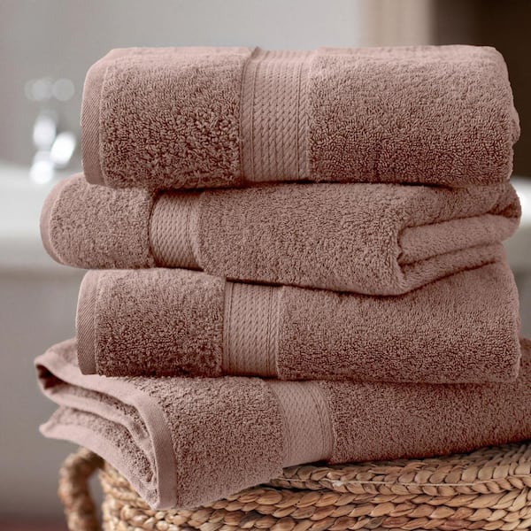 Superior Madeline 4-Piece Muted Mauve Solid Egyptian Cotton Bath