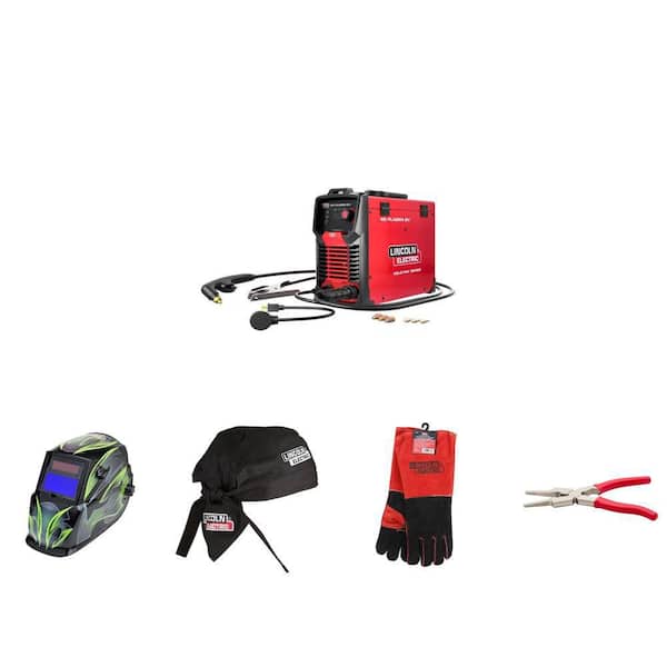 Weld-Pak 45i Plasma Cutter, Auto-Darkening Helmet, Leather Gloves, Pliers and 6 in. Doo Rag Welding Kit (5-Piece)