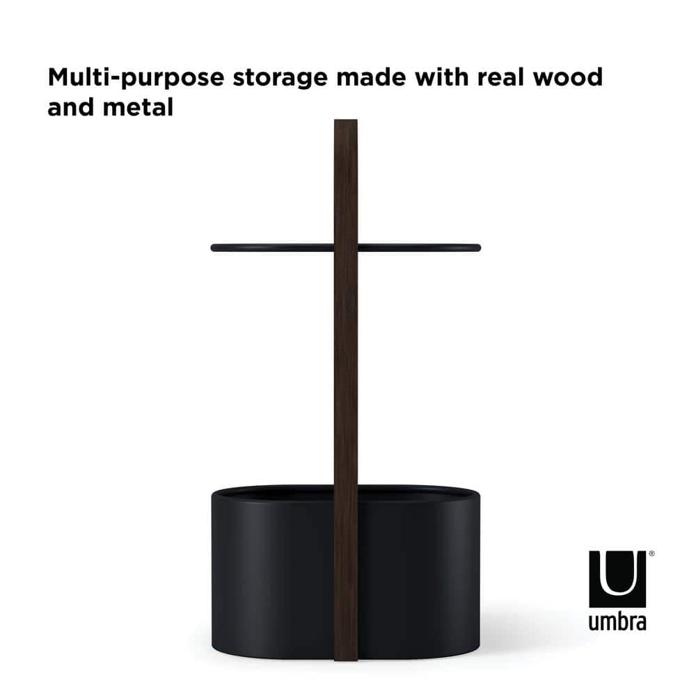 Bellwood Modern Round Wood & Metal Storage Side Table