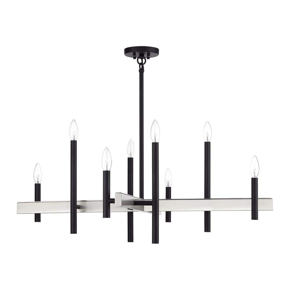Denmark 8-Light Black with Brushed Nickel Accents Chandelier price history on PriceWatchPro