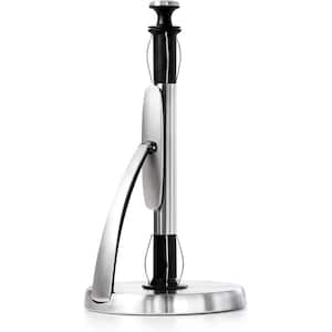 Stainless Steel Silver and Black Paper Towel Holder